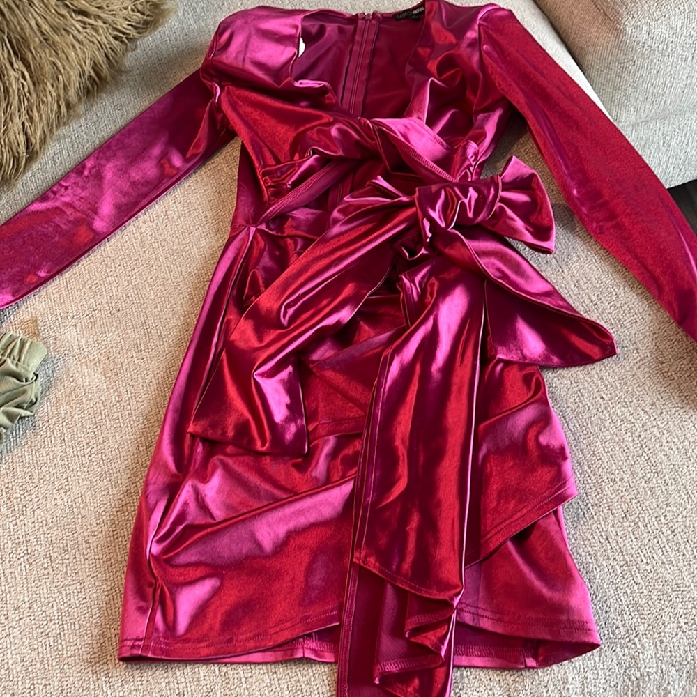 Silk pink dress med